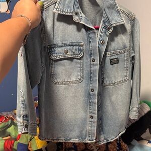 Zara Kids Light Blue Denim Button Down Shirt